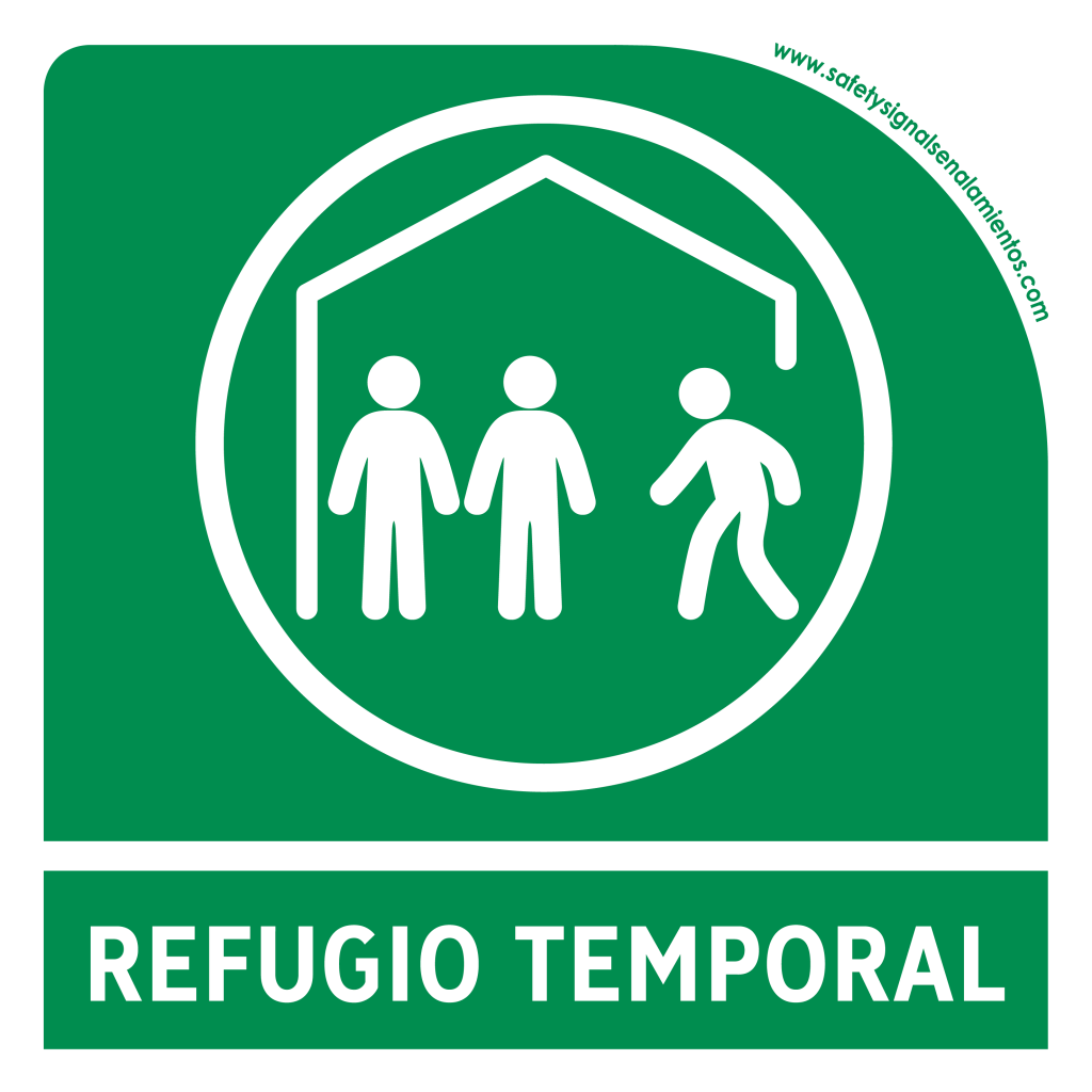 Refugio Temporal Con Leyenda Safetysignal