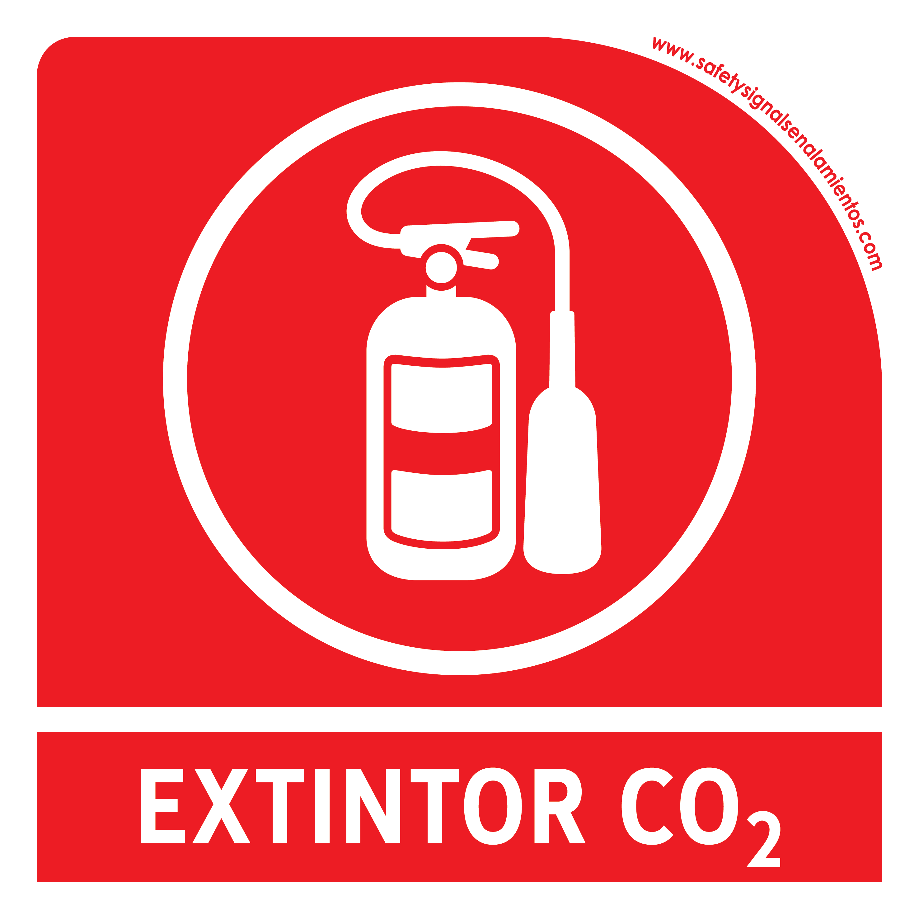  Señal de extintor de incendios, CO2 (dióxido de carbono),  calcomanía autoadhesiva de 7.874 in x 3.150 in : Industrial y Científico