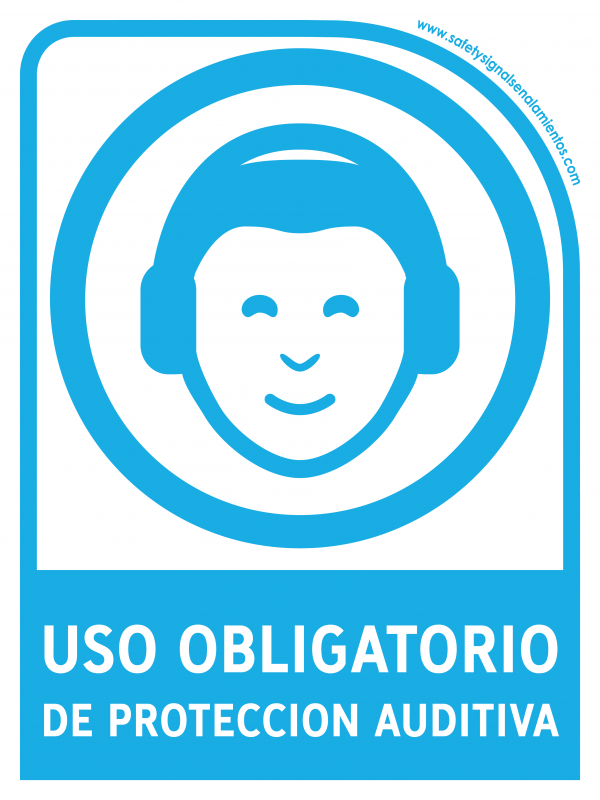 Uso Obligatorio De Proteccion Auditiva Con Leyenda Safetysignal